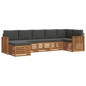 vidaXL Outdoor-Sofagarnitur 7 stk. Natur und Anthrazit