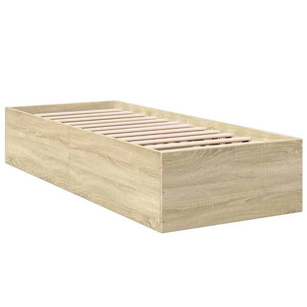 vidaXL Bettgestell ohne Matratze Sonoma-Eiche 75x190 cm Holzwerkstoff