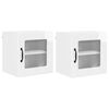 vidaXL Wandglas-Schrank PORTO 2 pcs Hochglanz Wei&szlig; 40 x 31 x 40 cm