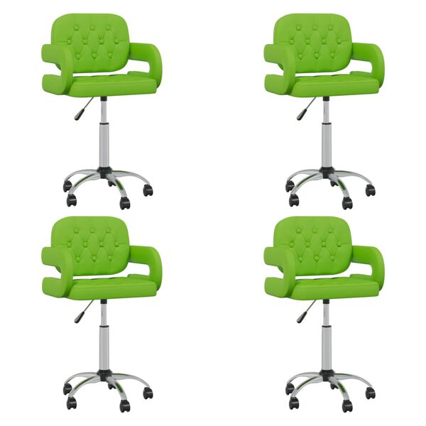 vidaXL Esszimmerst&uuml;hle 4 Stk. Drehbar Gr&uuml;n Kunstleder