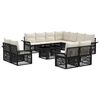 vidaXL Gartensofa-set 12 stk. Schwarz und Cremewei&szlig; Poly-Rattan