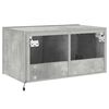 vidaXL TV-Wandschrank mit LED-Leuchten Betongrau 60x35x31 cm