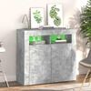 vidaXL Sideboard mit LED-Leuchten Betongrau 80x35x75 cm