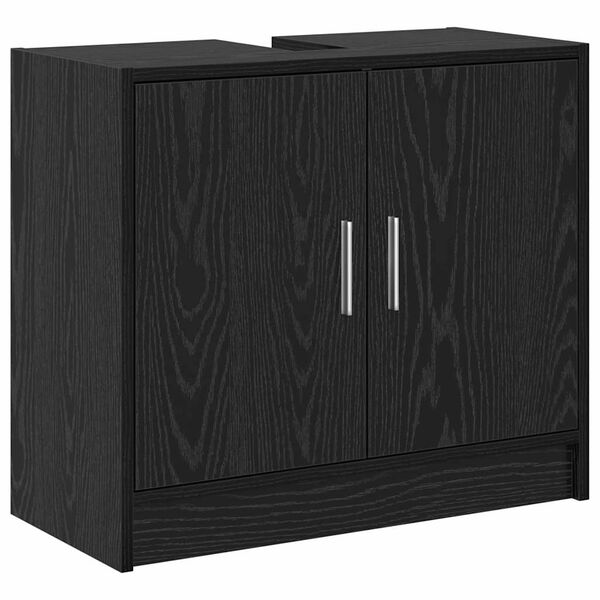 vidaXL Badezimmerschrank mit T&uuml;r Schwarz Eichen-Optik 63 x 29 x 55 cm