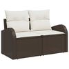 vidaXL Garten-Sofa-Set mit Kissen mit Speicher 8 pcs Braun Poly Rattan