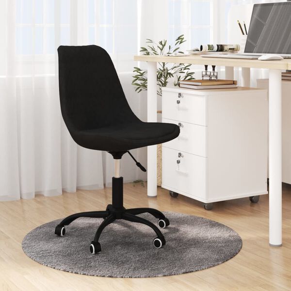 vidaXL Esszimmerstuhl Drehbar Schwarz Stoff