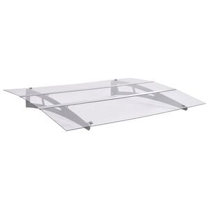 vidaXL T&uuml;rvordach Silbern und Transparent 150x90 cm PET