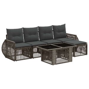 vidaXL Gartensofa-set 6 stk. Grau und Dunkelgrau Poly-Rattan