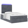 vidaXL Ottoman-Bett mit Matratzen & LEDs Dunkelgrau 120x200 cm Samt