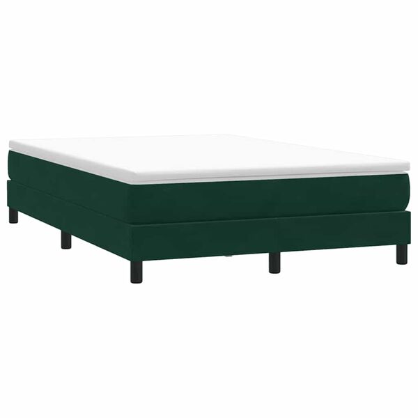 vidaXL Boxspringbett ohne Matratze Dunkelgr&uuml;n 140x220 cm Samt