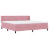 vidaXL Boxspringbett mit Matratze mit Kopfteil Rosa 200 x 200 cm Samt