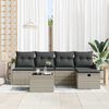 vidaXL Gartensofa-set mit Kissen 6 pcs Hellgrau Poly-Rattan