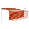 vidaXL Markise Automatisch Einziehbar mit Volant 3,5x2,5m Orange Braun