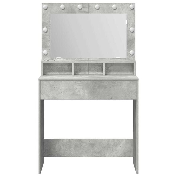 vidaXL Schminktisch Beton Grau 75,5 x 41 x 135 cm Holzwerkstoff