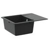 vidaXL Waschbecken Schwarz 560 x 460 mm 80% Quarz und 20% Harz