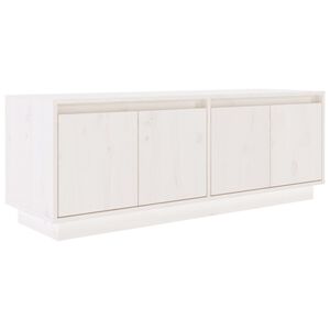 vidaXL TV-Schrank Wei&szlig; 110x34x40 cm Massivholz Kiefer