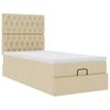 vidaXL Ottoman-Bett mit Matratze Creme 90x190 cm Stoff