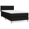vidaXL Boxspringbett mit Matratze Schwarz 90x200 cm Stoff