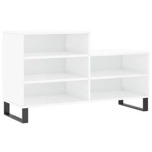 vidaXL Schuhregal Hochglanz-Wei&szlig; 102x36x60 cm Holzwerkstoff