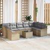 vidaXL Gartensofa-set mit Speicher 10 pcs Schwarz Poly-Rattan