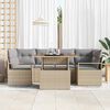 vidaXL Garten-Sofa-Set mit Kissen 7 pcs Beige und Hellgrau