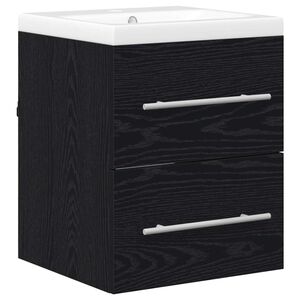 vidaXL Waschbeckenschrank mit Schubladen Schwarz 42 x 39 x 52 cm
