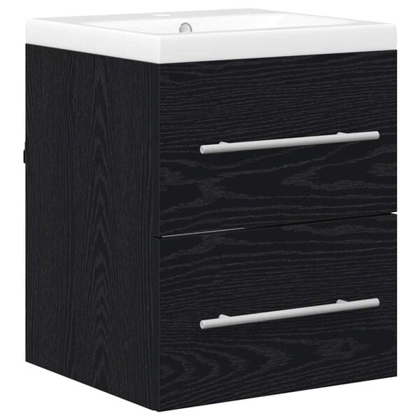 vidaXL Waschbeckenschrank mit Schubladen Schwarz 42 x 39 x 52 cm
