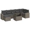vidaXL 8-tlg. Garten-Sofagarnitur mit Kissen Grau Poly Rattan