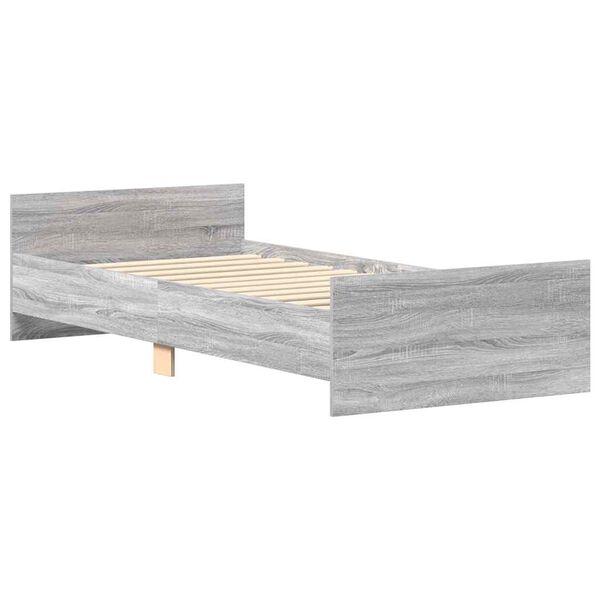vidaXL Bettgestell Grau Sonoma 90x200 cm Holzwerkstoff