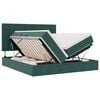 vidaXL LED-Speicherbett mit Matratze Dunkelgr&uuml;n 180 x 200 cm Samt