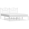 vidaXL Bettgestell mit Kopfteil Metall Wei&szlig; 183x213 cm