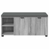 vidaXL Flurbank mit Kissen mit Regal Graues Sonoma 100 x 38 x 46 cm