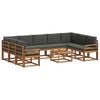 vidaXL Outdoor-Sofagarnitur 10 stk. Natur und Anthrazit