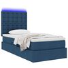 vidaXL Bett mit Stauraum und LED mit LED Blau 90 x 190 cm Polyester