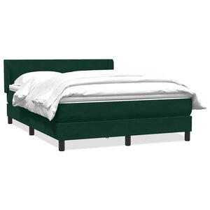 vidaXL Boxspringbett mit Matratze Dunkelgr&uuml;n 160x210 cm Samt