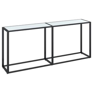 vidaXL Konsolentisch Wei&szlig; Marmor-Optik 180x35x75,5 cm Hartglas