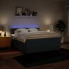 vidaXL Boxspringbett mit Matratze Blau 180x200 cm Stoff