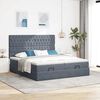 vidaXL Ottoman-Bett mit Matratzen & LEDs Dunkelgrau 160x200 cm Samt
