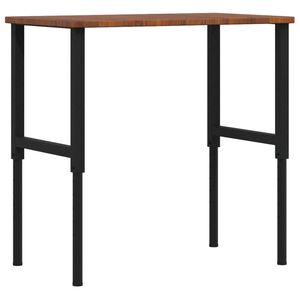 vidaXL Werkbank Dunkelbraun 100x60x(71,5-98) cm Massivholz Eiche