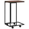 vidaXL Beistelltisch mit Rollen Schwarz 40x30x63,5 cm Holzwerkstoff