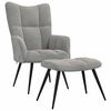 vidaXL Relaxsessel mit Hocker Hellgrau Samt