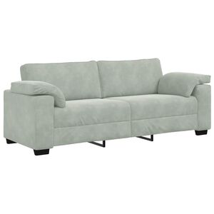 vidaXL 3-Sitzer-Sofa Hellgrau 220x77x82 cm Samt