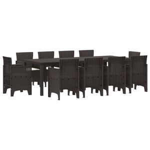 vidaXL Garten Essgruppe 11 pcs Braun Polypropylen