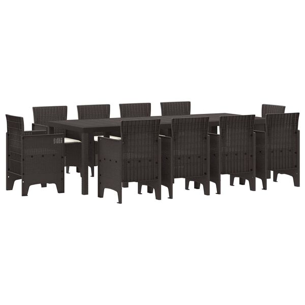 vidaXL Garten Essgruppe 11 pcs Braun Polypropylen