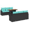 vidaXL Garten Essgruppe mit Kissen 7 pcs Schwarz und Teal