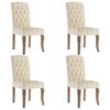 vidaXL Esszimmerst&uuml;hle 4 Stk. Beige Leinenoptik Stoff