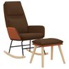 vidaXL Schaukelsessel mit Hocker Braun Stoff