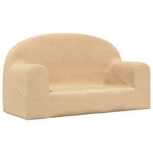 vidaXL Kindersofa 2-Sitzer Creme Weicher Pl&uuml;sch