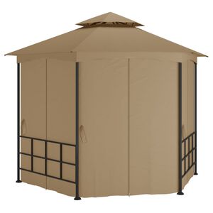 vidaXL Pavillon mit Seitenw&auml;nden 3,1x2,7 m Taupe