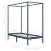 vidaXL Himmelbett-Gestell 2 Schubladen Grau Kiefernholz 100x200 cm